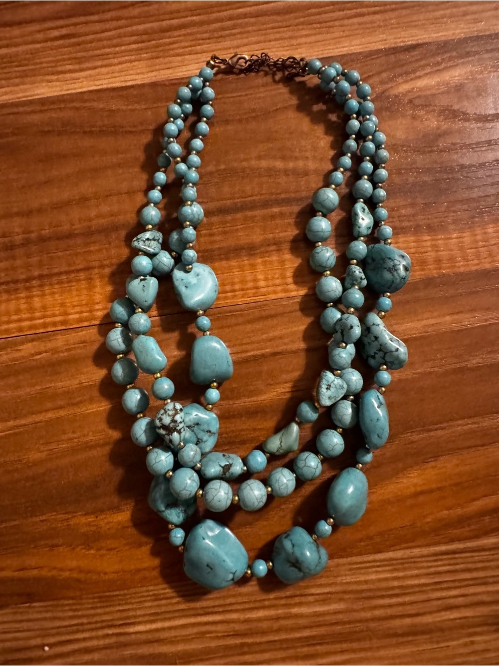 Vintage Turquoise Multi-Strand Beaded Necklace - Blue